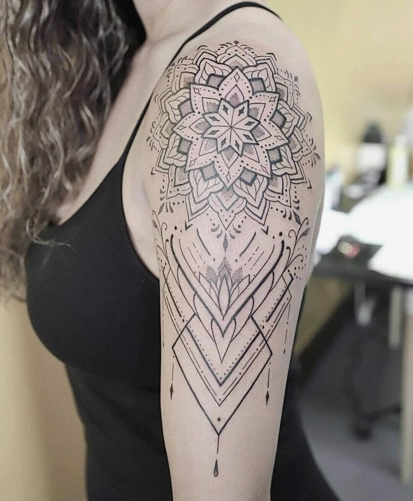 Geometric Upper Arm Tattoo Idea