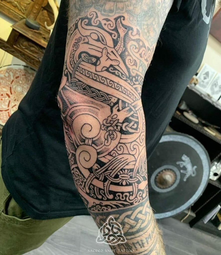 Germanic Full Arm Sleeve Tattoo