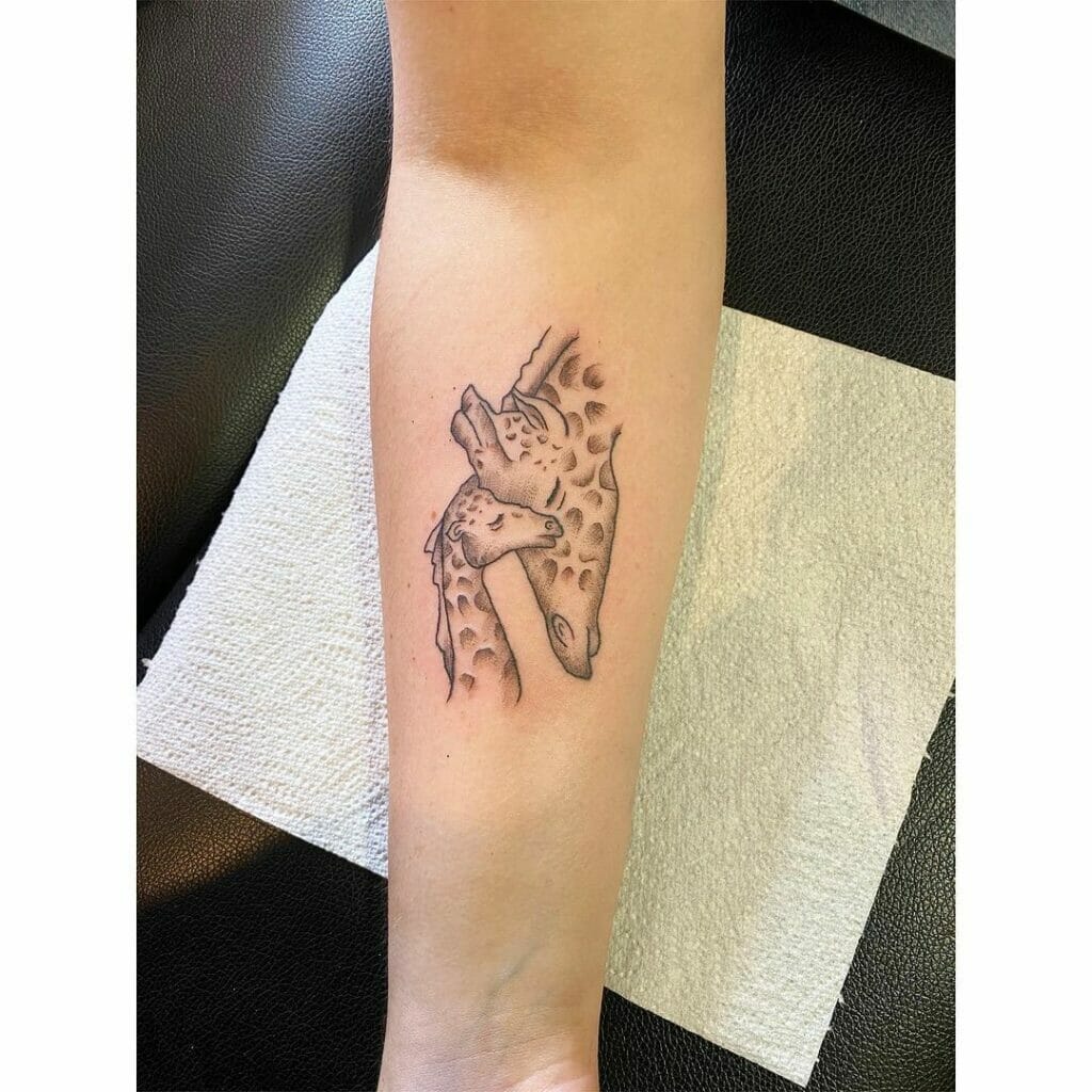 Giraffe Mother Daughter Tattoo