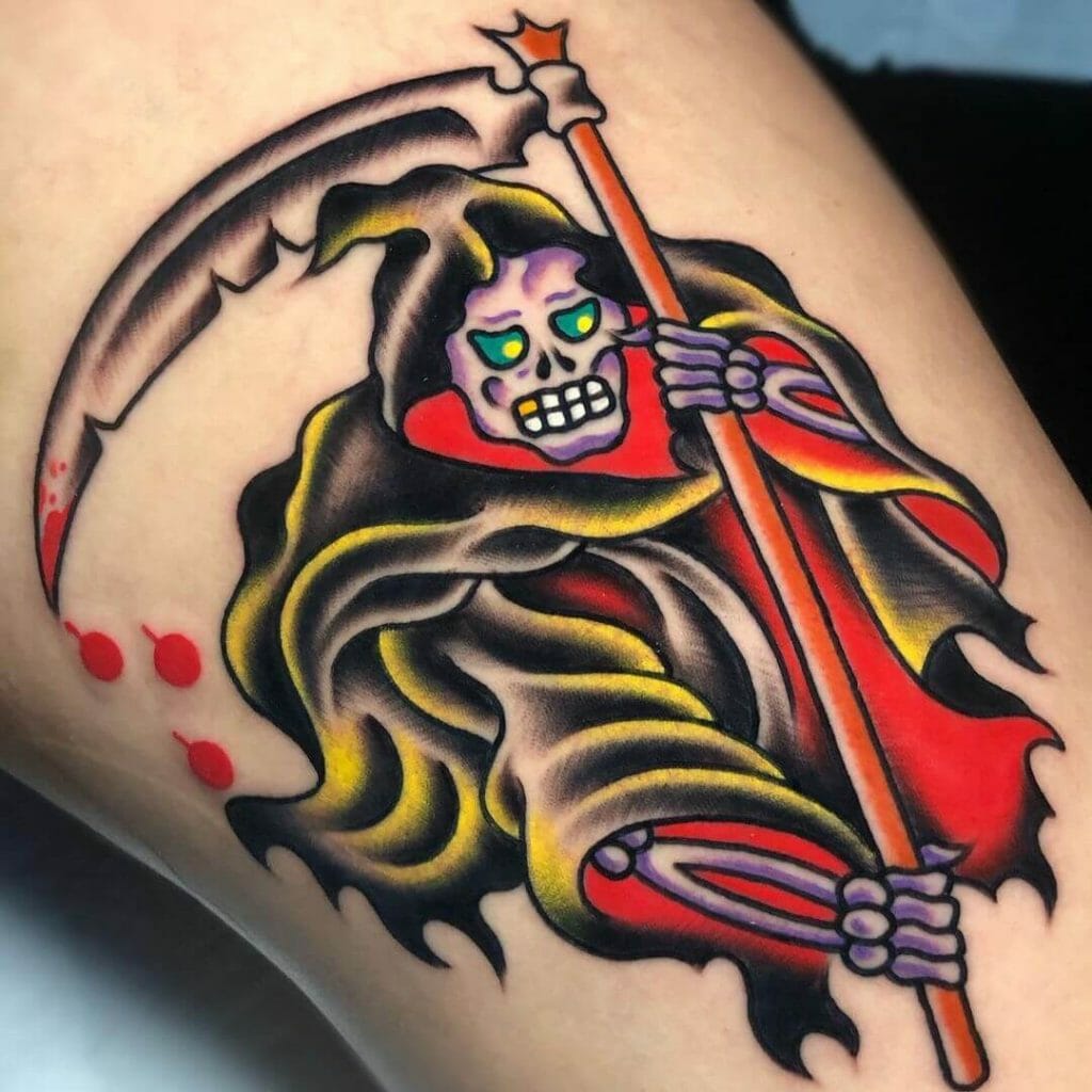 Grim Reaper Traditional Tattoo Flash