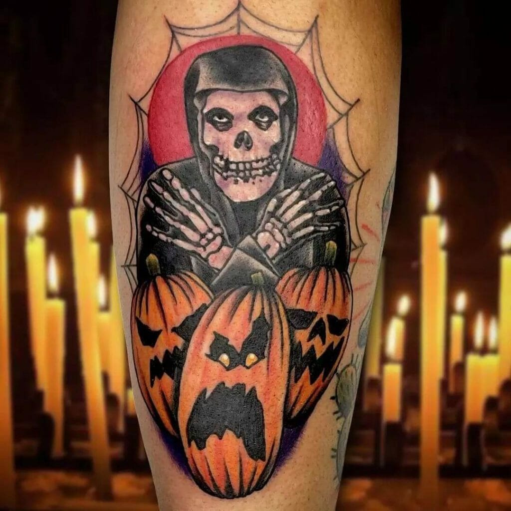Halloween Skull Sleeve Tattoo