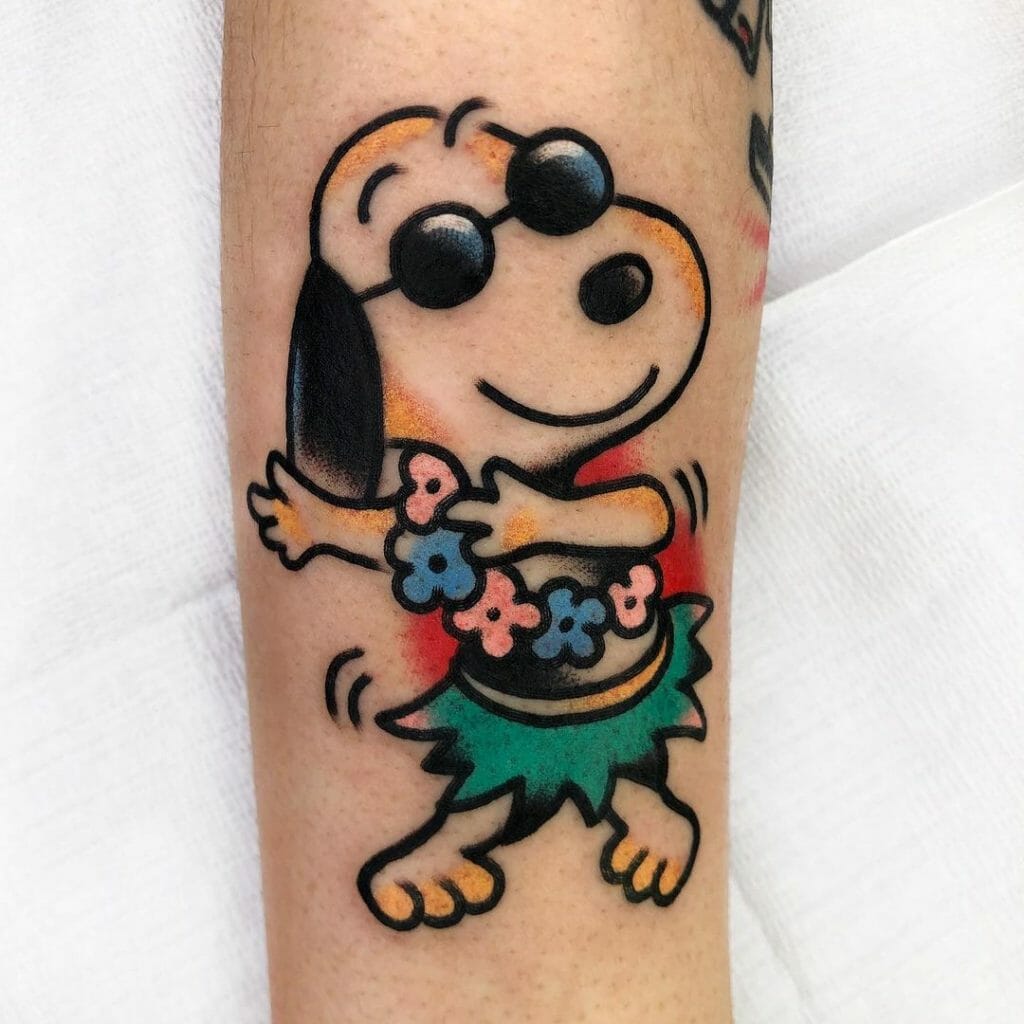 Hawaiian Snoopy Tattoo