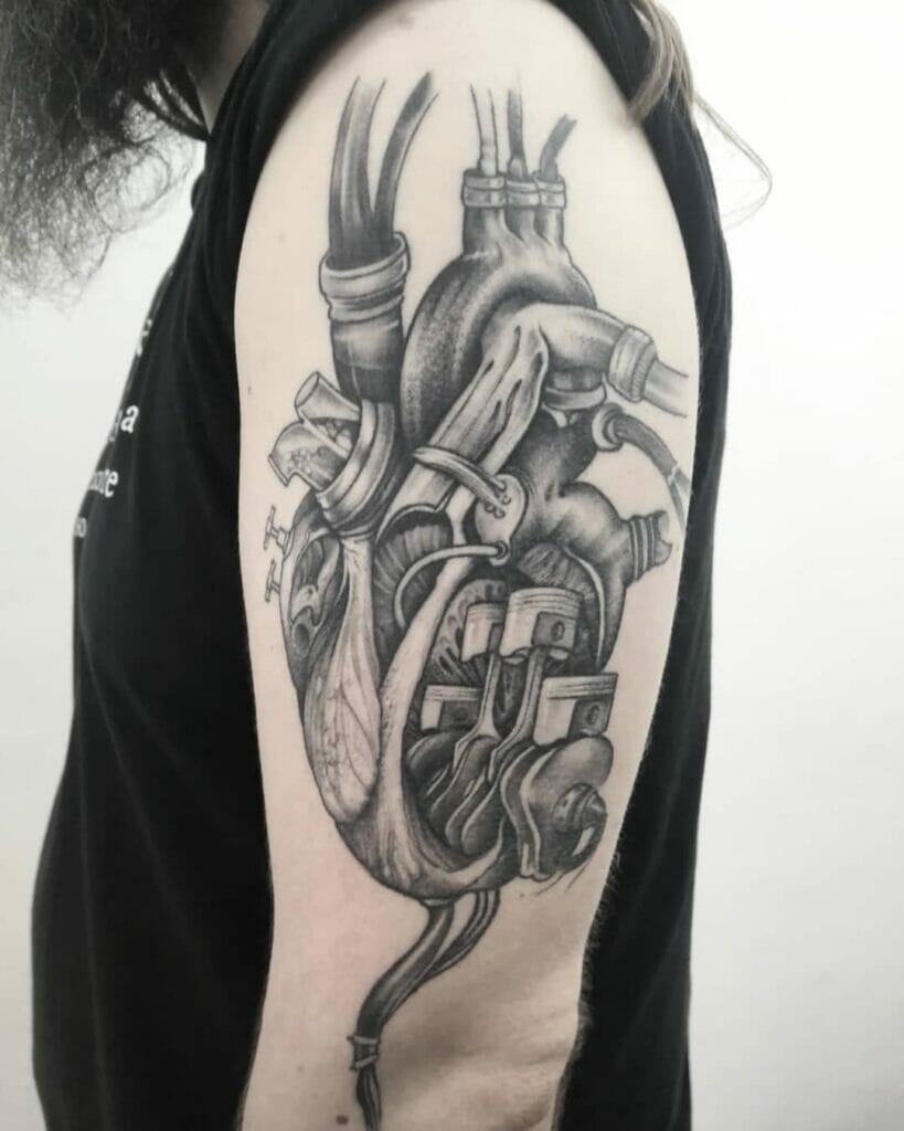 Heart Piston Tattoo