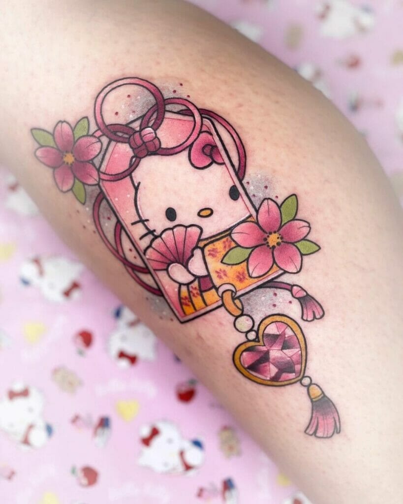 Hello Kitty Face Tattoo