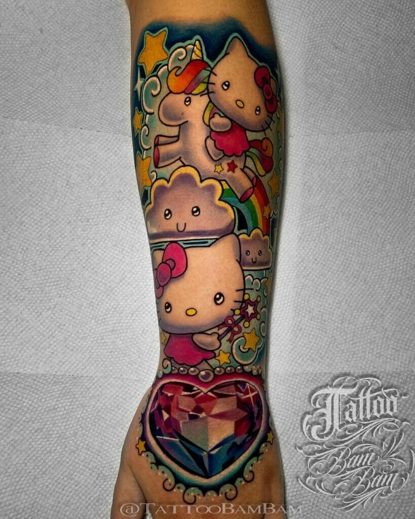 Hello Kitty Tattoo Sleeve Design