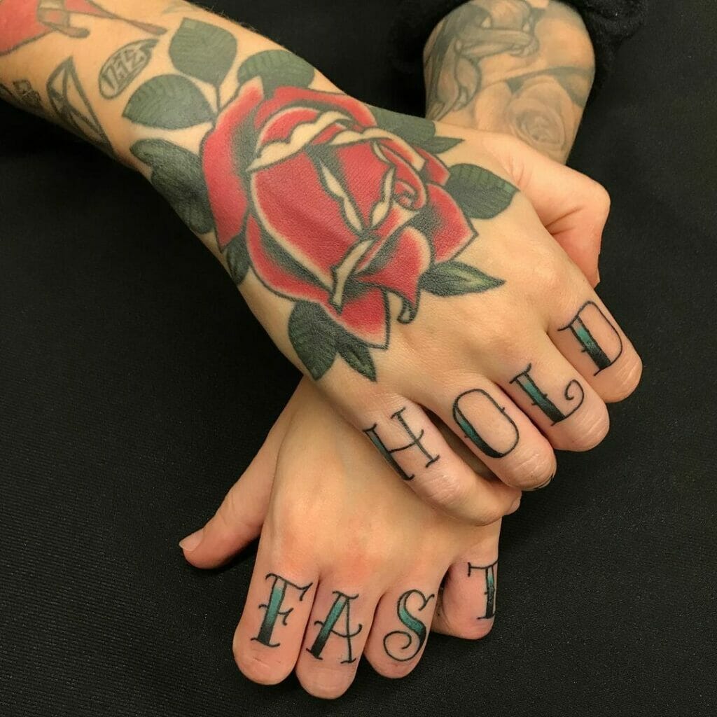 Hold Fast With A Rose Tattoo