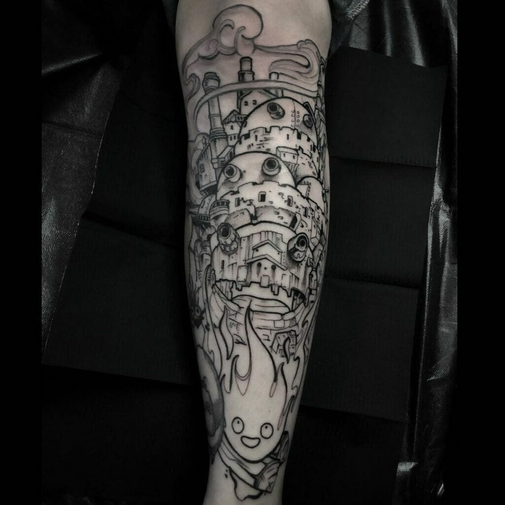 Howl's Moving Castle Sleeve Tattoo