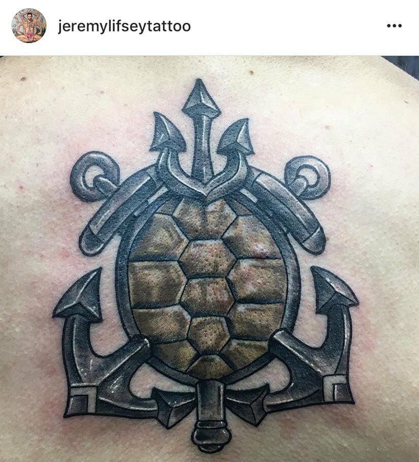 Iconic Golden Shellback Tattoo