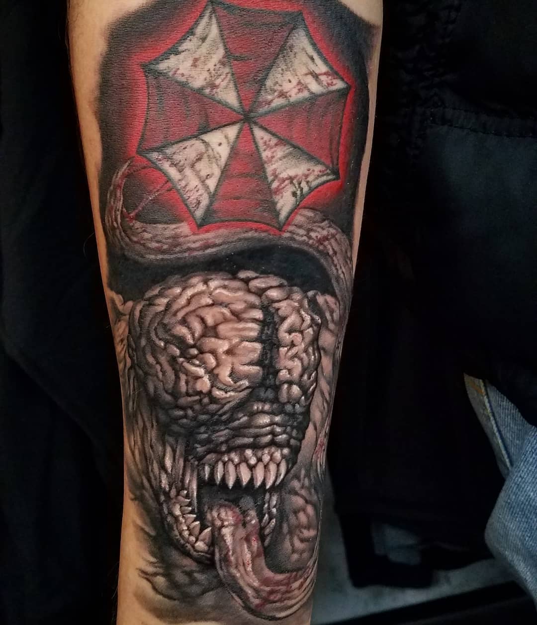 Resident Evil Umbrella Corp Tattoo I Did In 2018 wing tattoostyle  tattooing tattooist tattooart tattooartists inked hawaii  Instagram