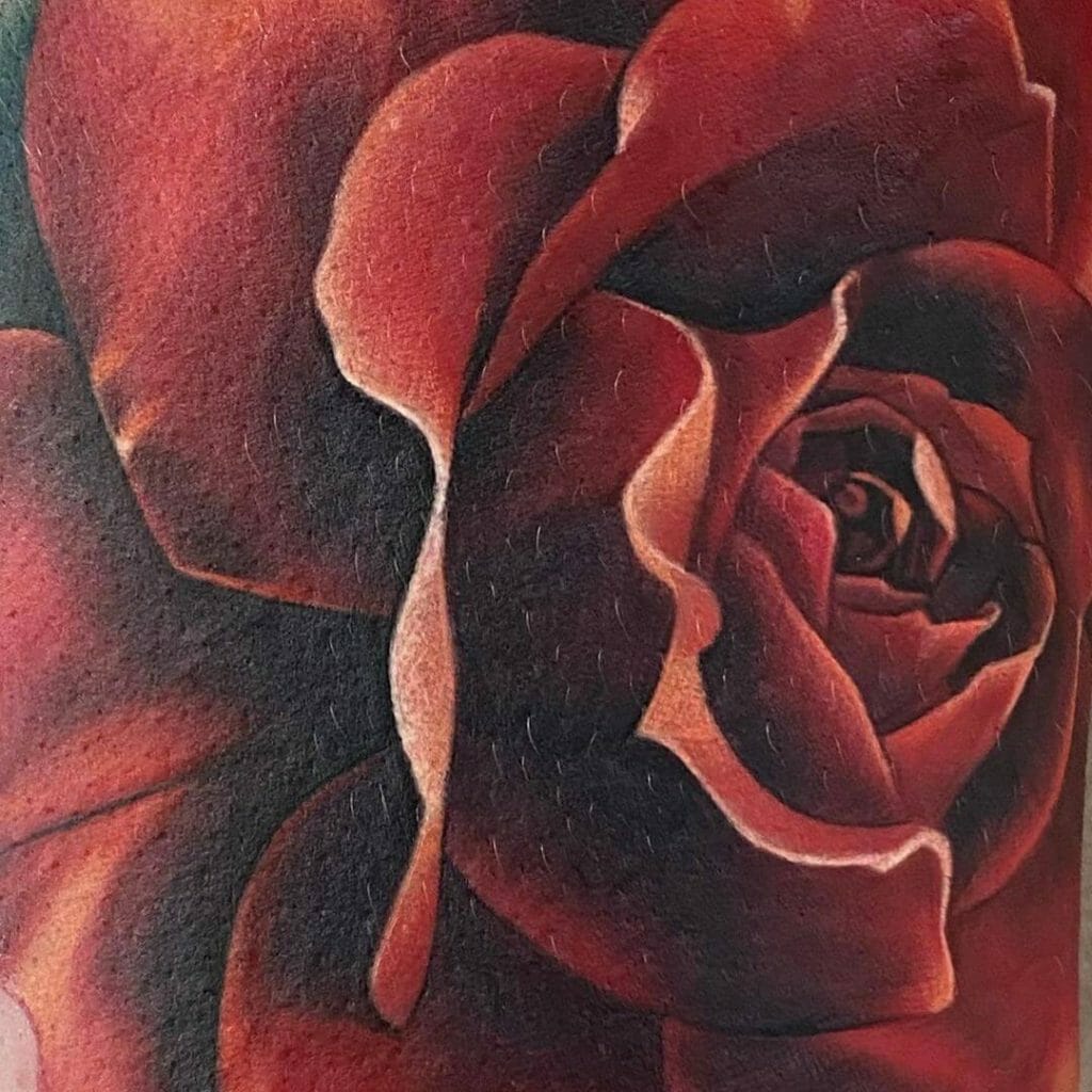 Ink Rose Petals As A Shoulder Tattoo For A Bohemian Look