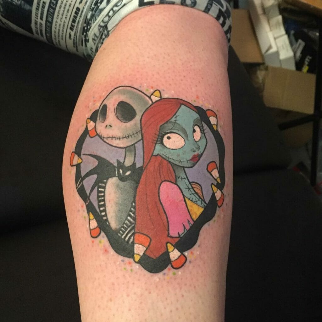 Jack And Sally Inspired One Heart Tattoo