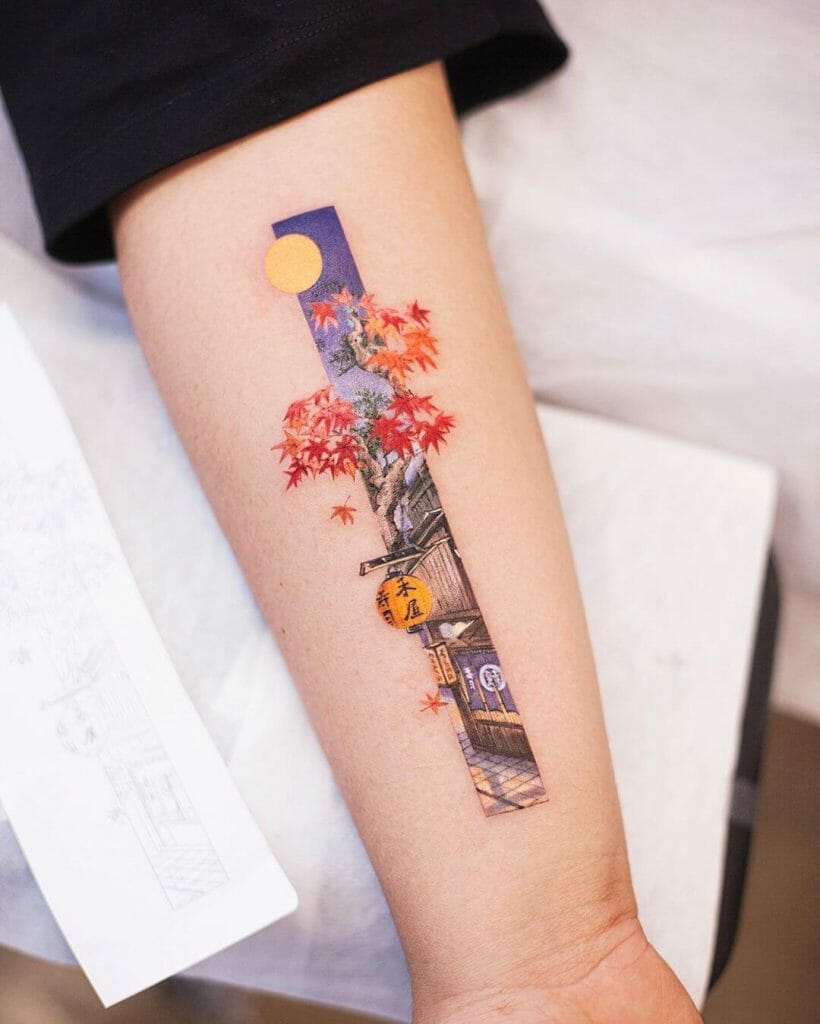 Japanese Locality Frame Tattoo Design