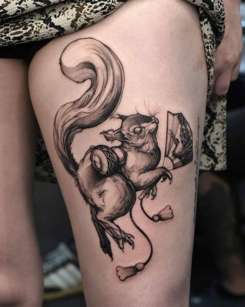 Japanese Style Squirrel Tattoo