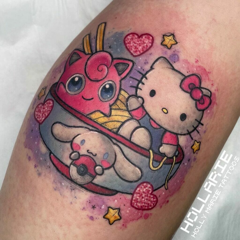 Jigglypuff Ramen Hello Kitty Tattoo