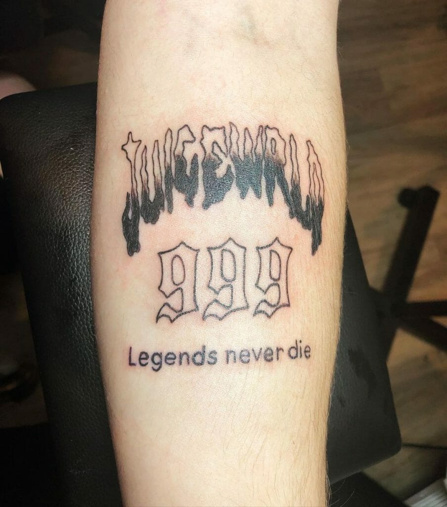 Juice WRLD 999 Tattoo Featuring The Album 'Legends Never Die'