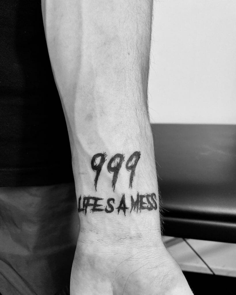 Juice WRLD Themed 999 Tattoo Featuring The Song 'Life's A Mess'