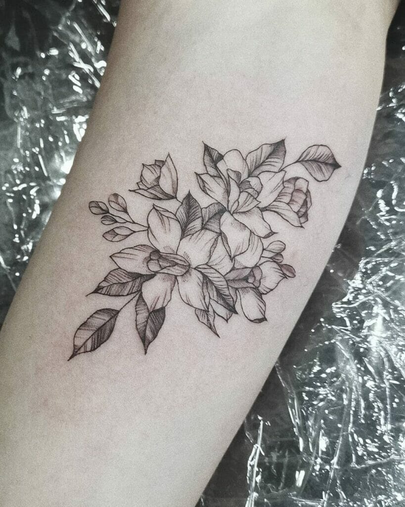 July Flower Of The Month Tattoo
