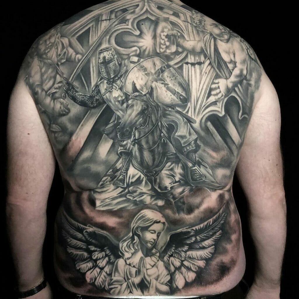Knights Templar Tattoo On Back