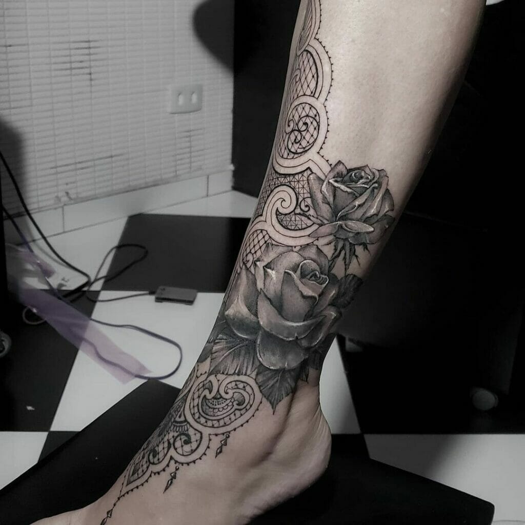 Lace Designs For Foot Tattoos
