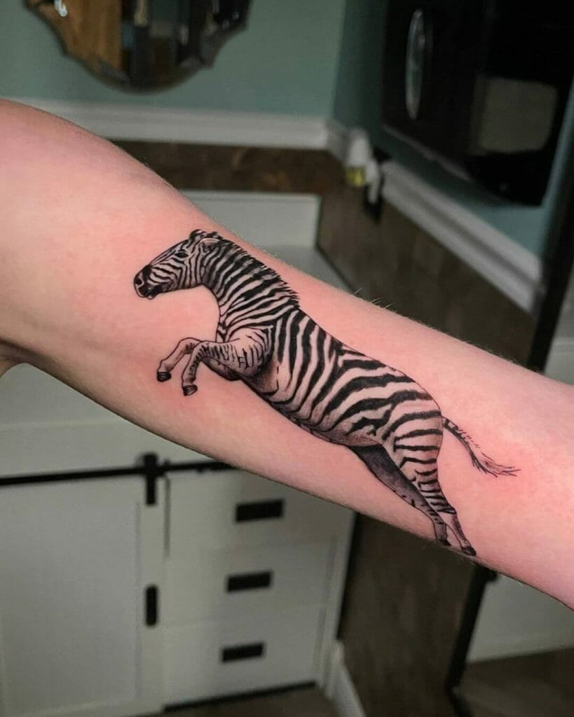 Leaping Zebra Tattoo