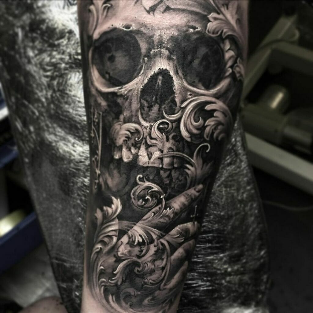 Life and Death Skull Tattoo