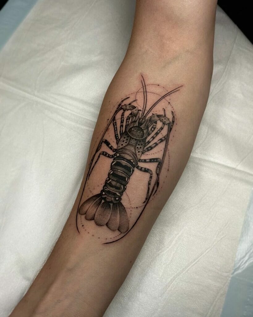 Lobster Dark Ink Tattoo