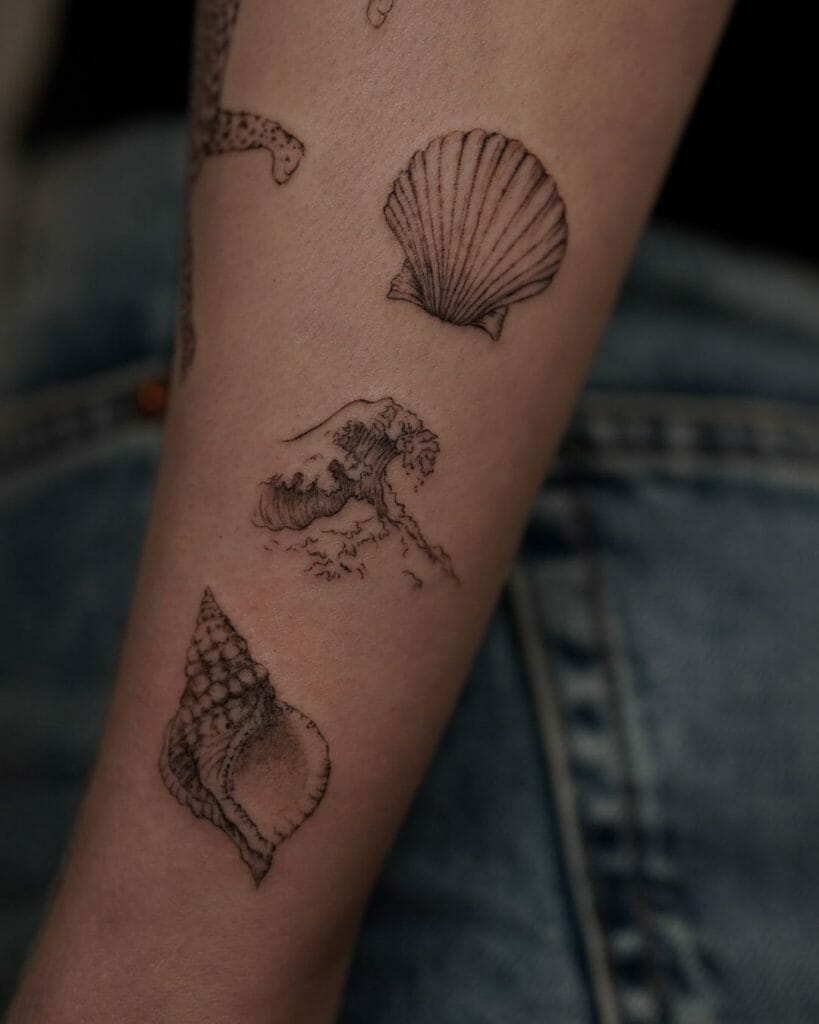 Lovely Sea-Themed Tattoo Ideas With Seashells