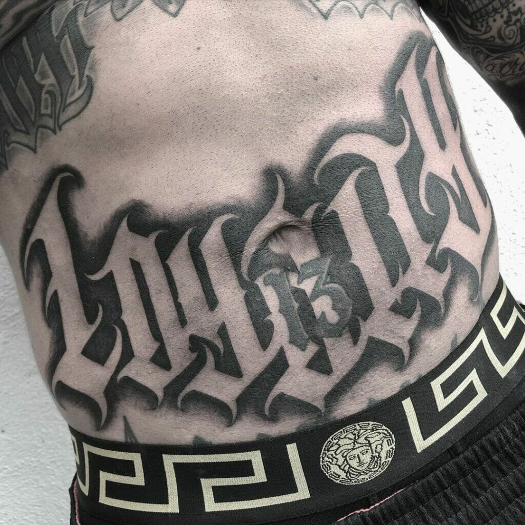 Loyalty Tattoo Designs On The Abdomen