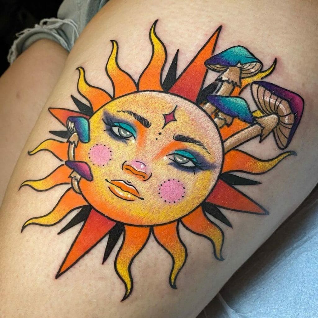 Magnificient Celestial Sun Tattoo