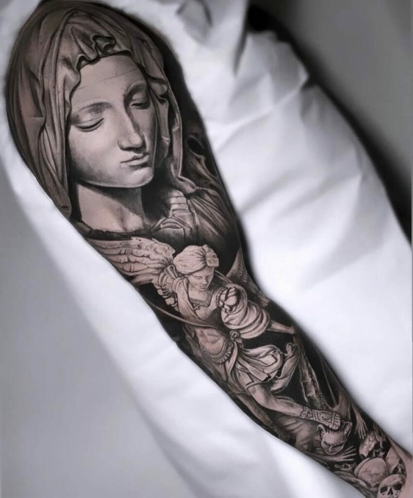 Mary Archangel Michael Tattoo