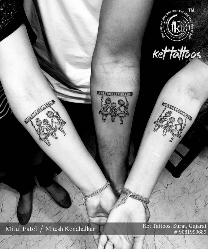 Matching Brother And Sister Tattoo