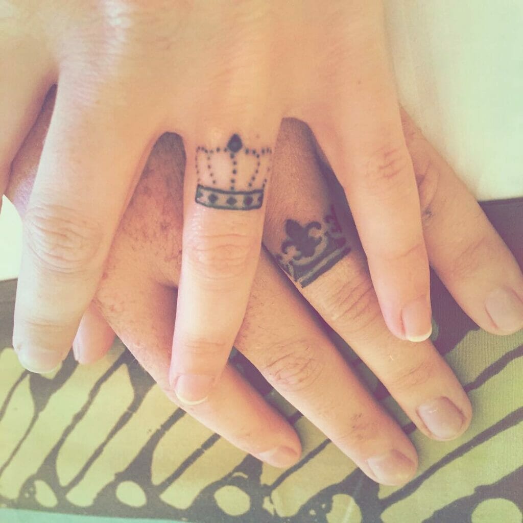 Matching Crown Wedding Tattoo
