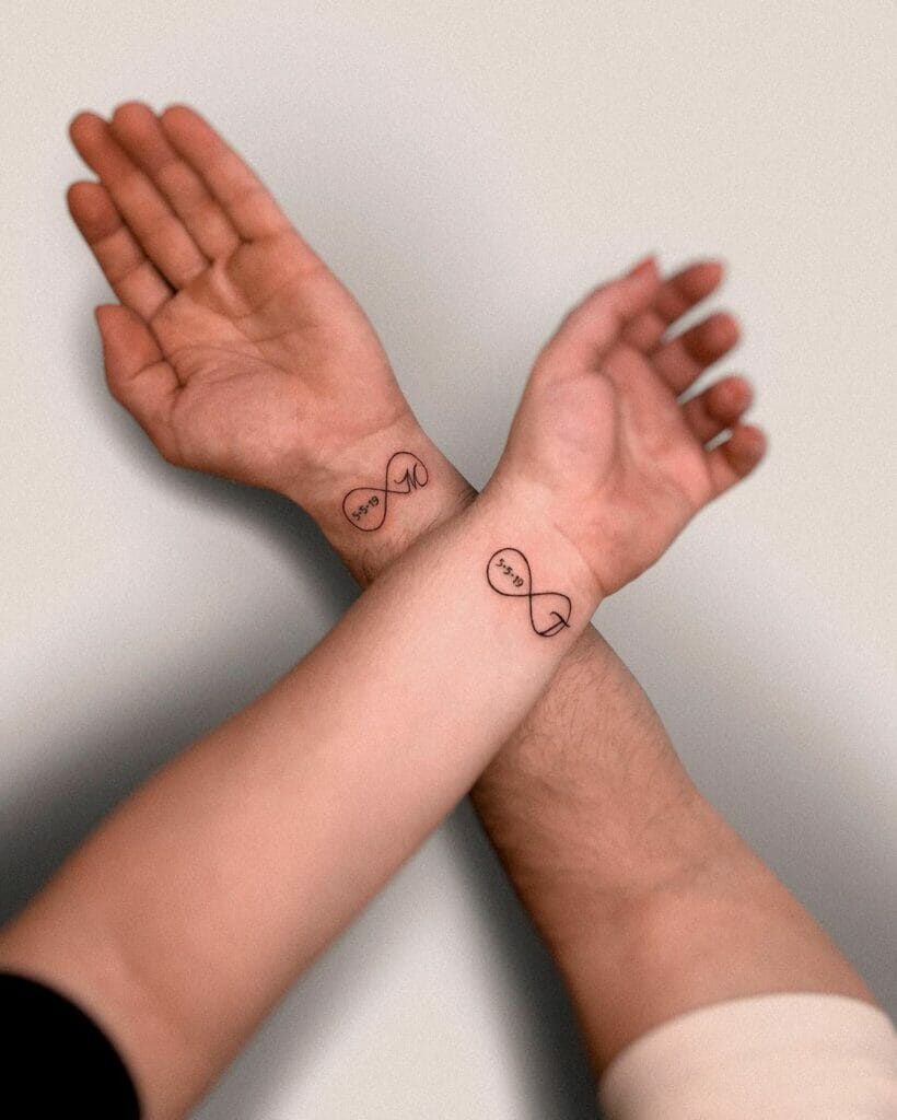 Matching Initials Infinity Tattoo