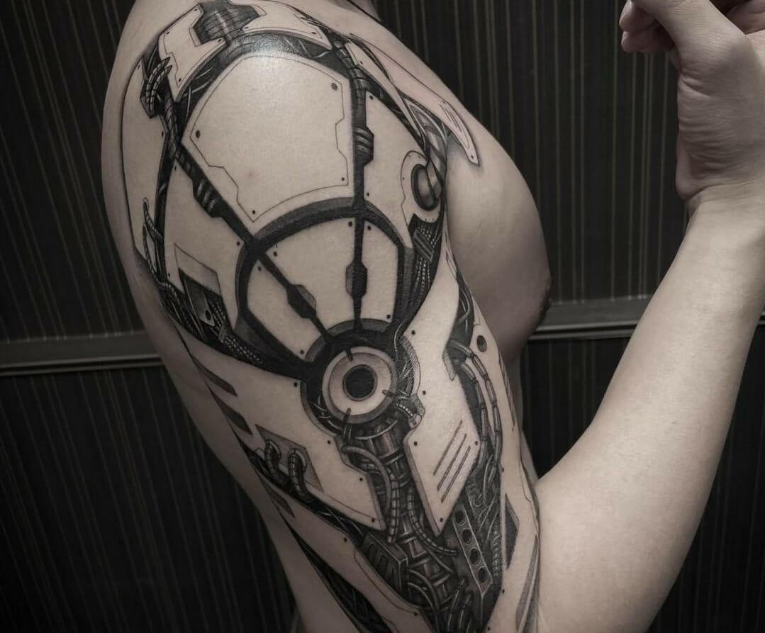 Bio-Mechanical Arm Tattoo - Black Rose Tattoo Shop