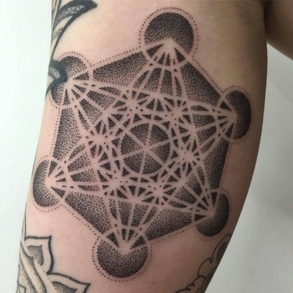 Metatron's Cube Dotwork Tattoo