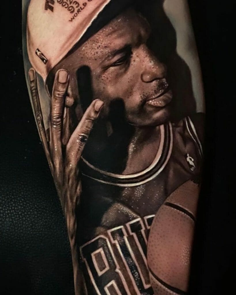 Michael Jordan Portrait Sleeve Tattoo