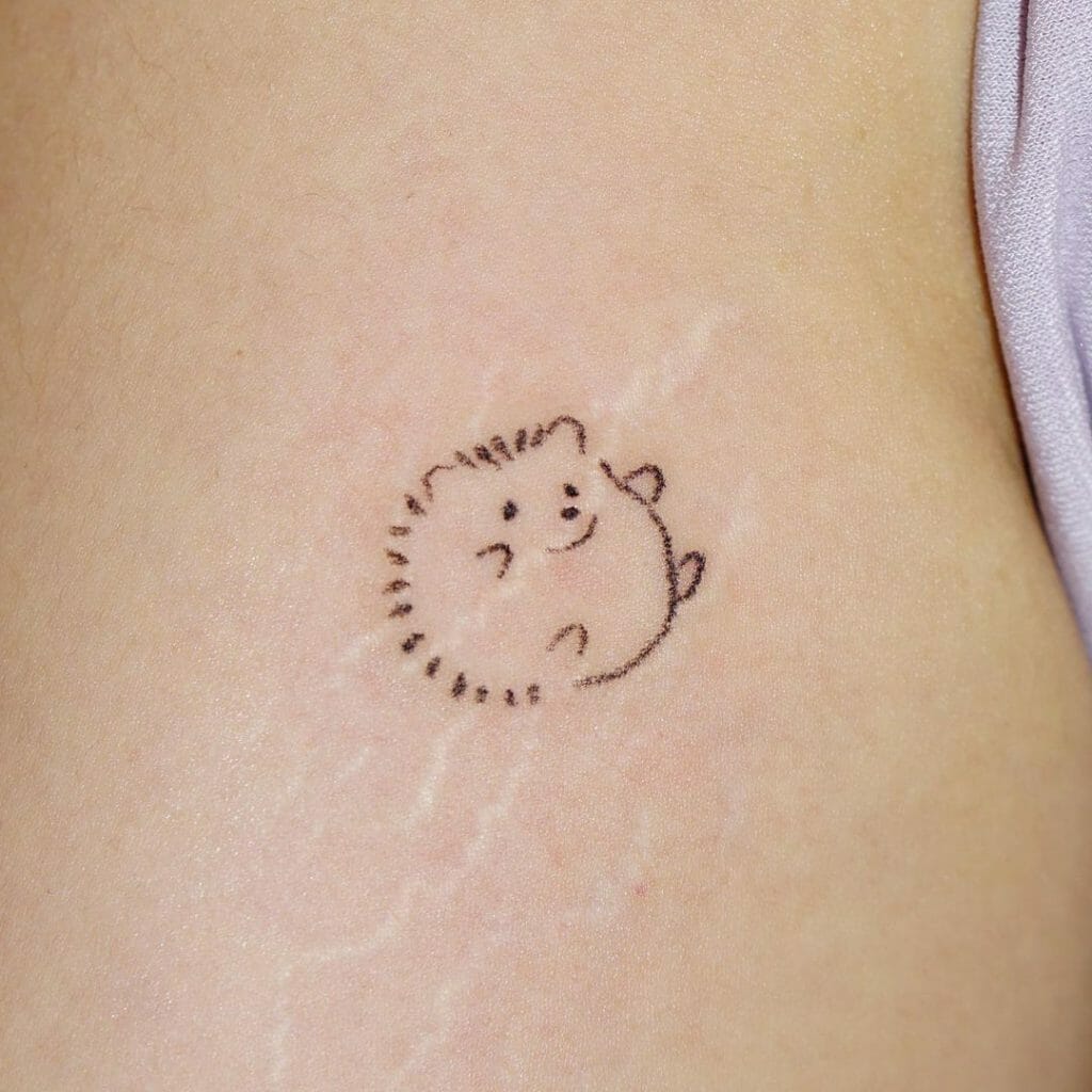 Minimalist Hedgehog Tattoo