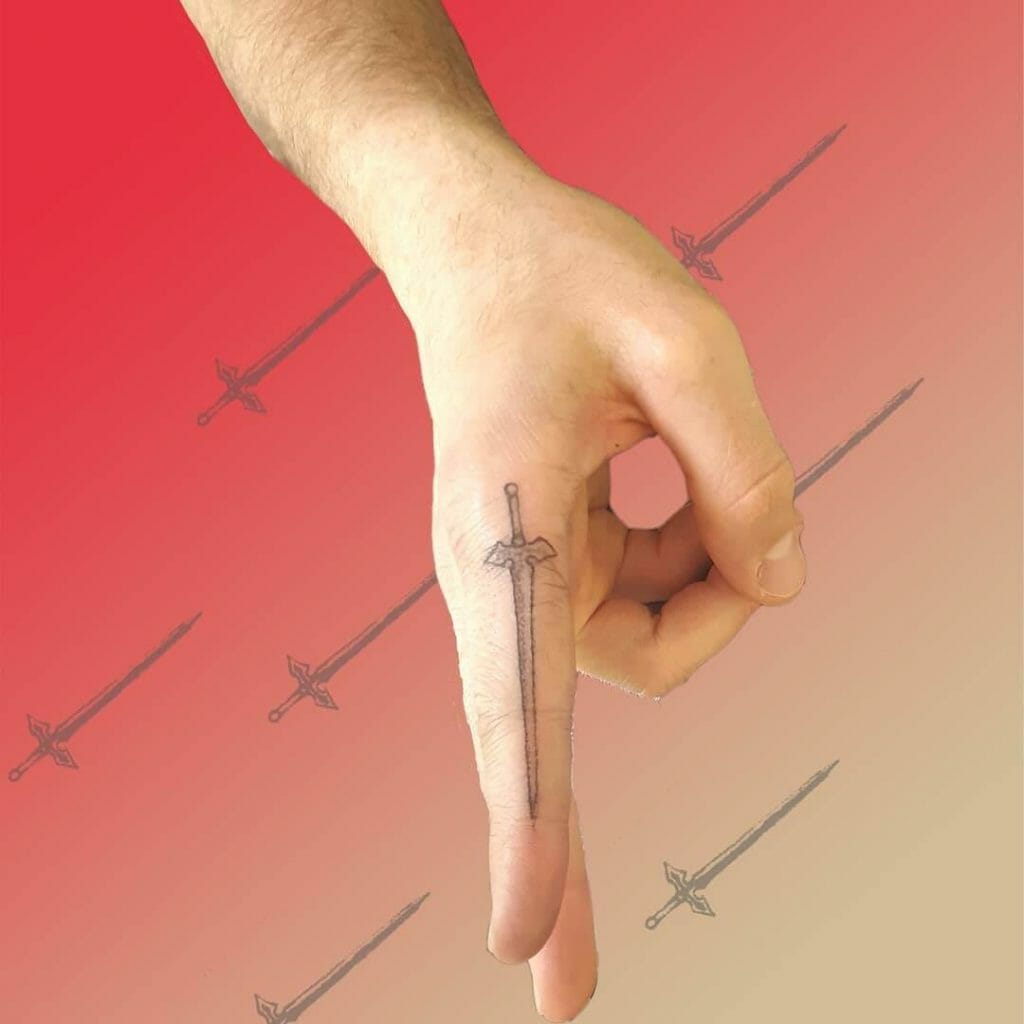 Minimalist Sword Art Online Tattoo Of Kirito's Sword