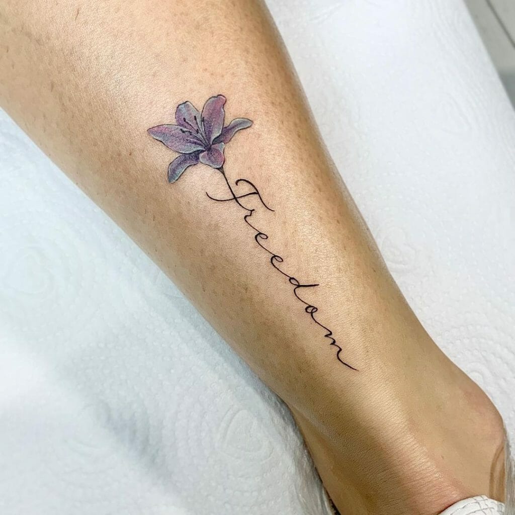 Minimalistic Flower Freedom Tattoo