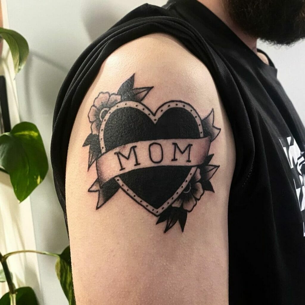 Mom Heart Tattoo With A Twist Of Black
