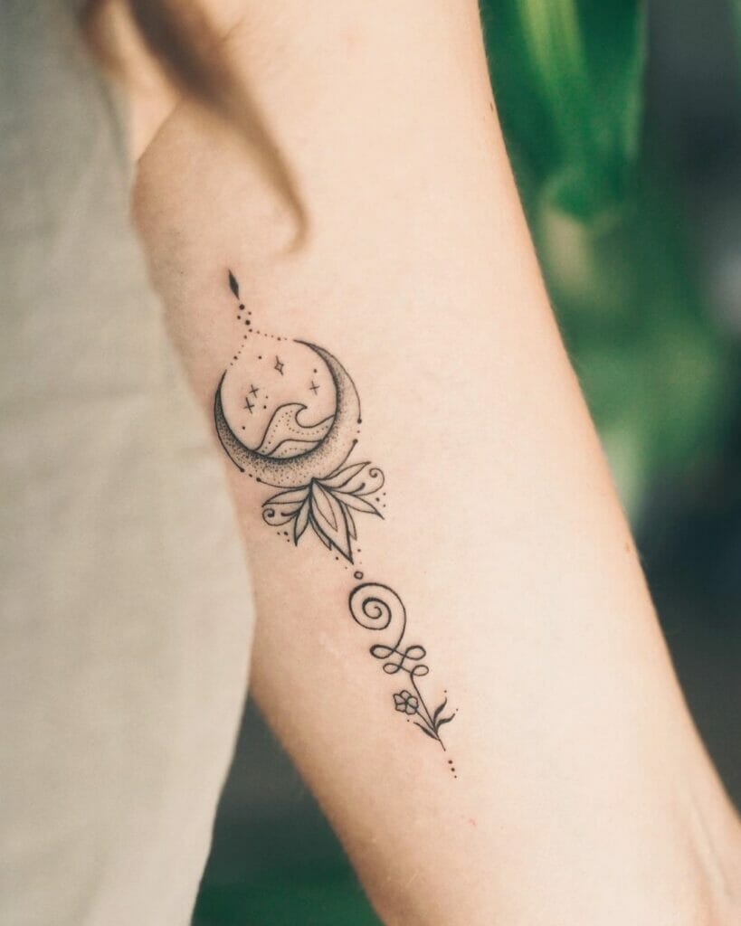 Moon and Stars Tattoo