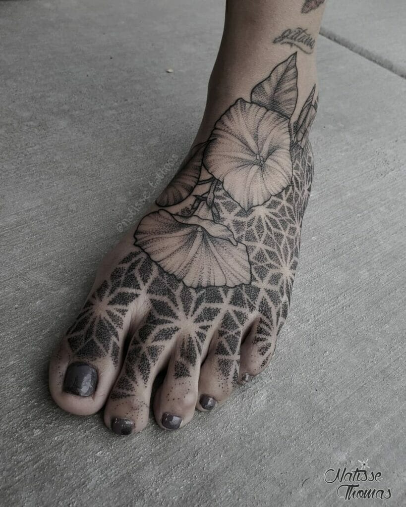 Morning Glory Feet Tattoo