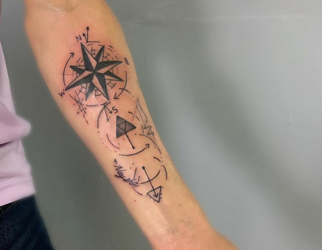 Heart Beat Arm Compass tattoo by Live Two - Best Tattoo Ideas Gallery