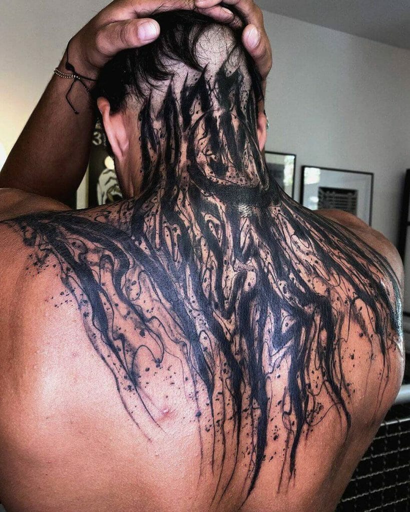 Neck And Back Venom Tattoo