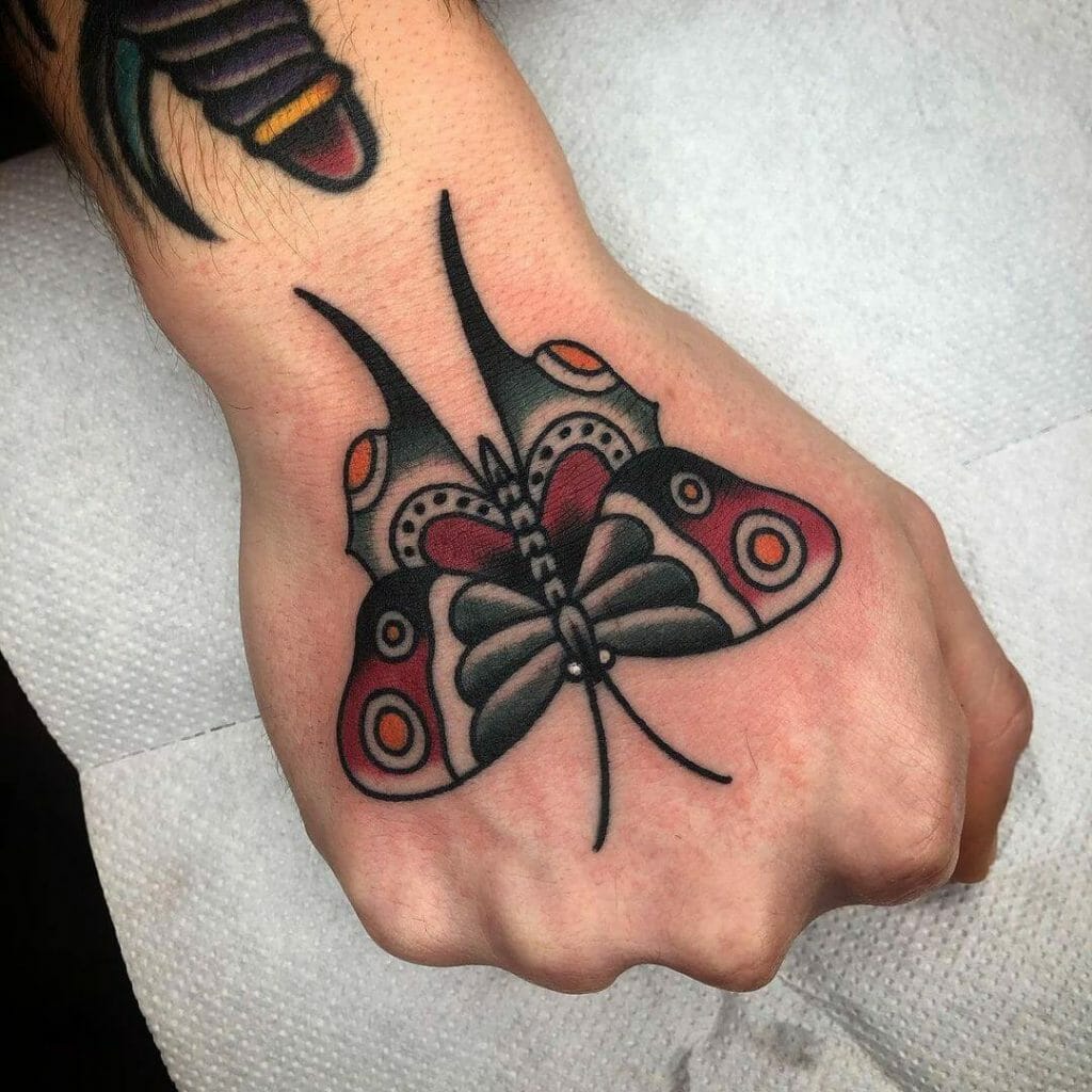 Neo-Traditional Butterfly Tattoo