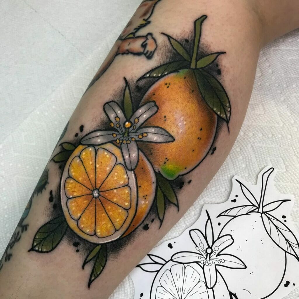 Neo Traditional Lemon Tattoo