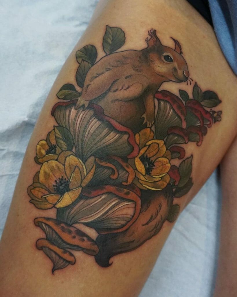 Neo-Traditional Squirrel Tattoo