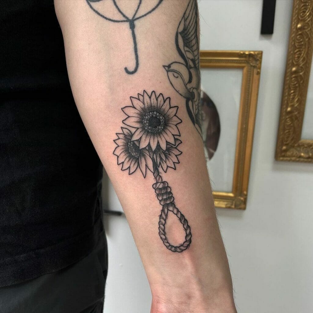 Noose With Flower Tattoo