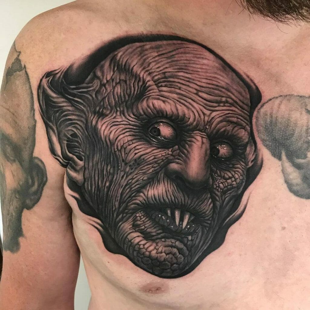 Nosferatu Face Tattoo