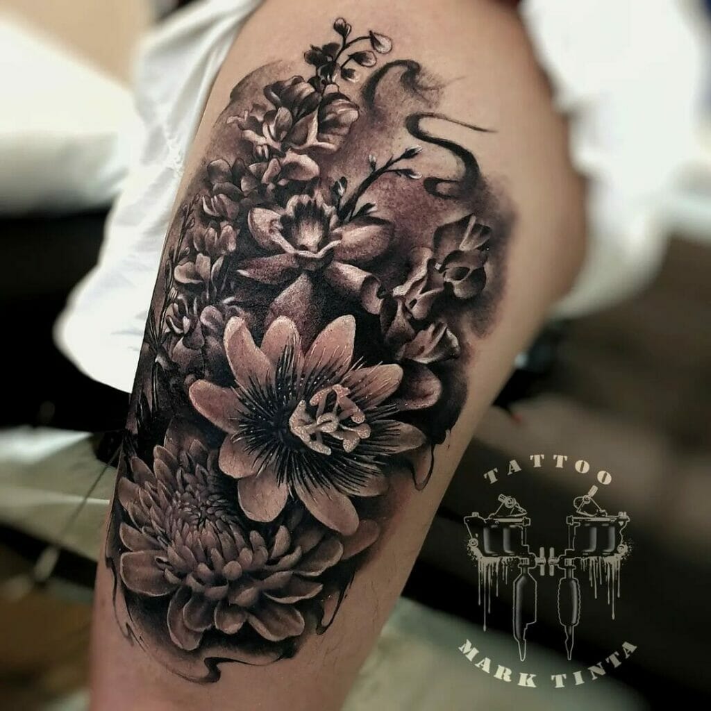 Orchid Tattoo Black And White Designs